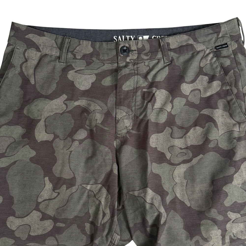 Salty Crew‎ Drifter Hybrid Walk Shorts Board Camo Octopus Stretch 9" Mens 34